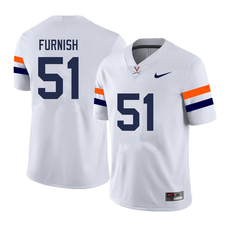 Men #51 Ty Furnish Virginia Cavaliers College Football Jerseys Sale-White - Click Image to Close